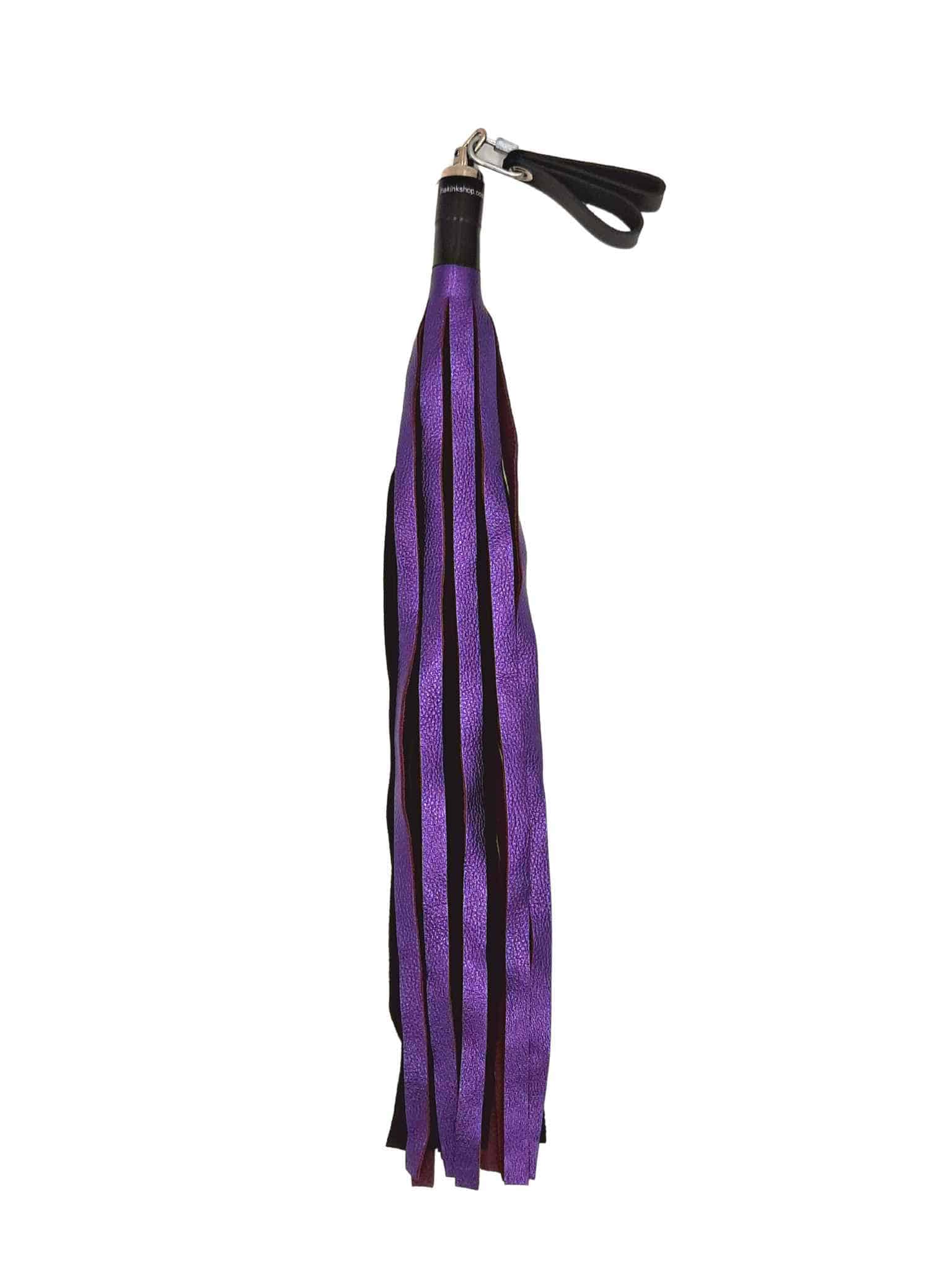 Metallic Leather Floggers, w/Fingerloops (Available in multiple colors) - Image 5