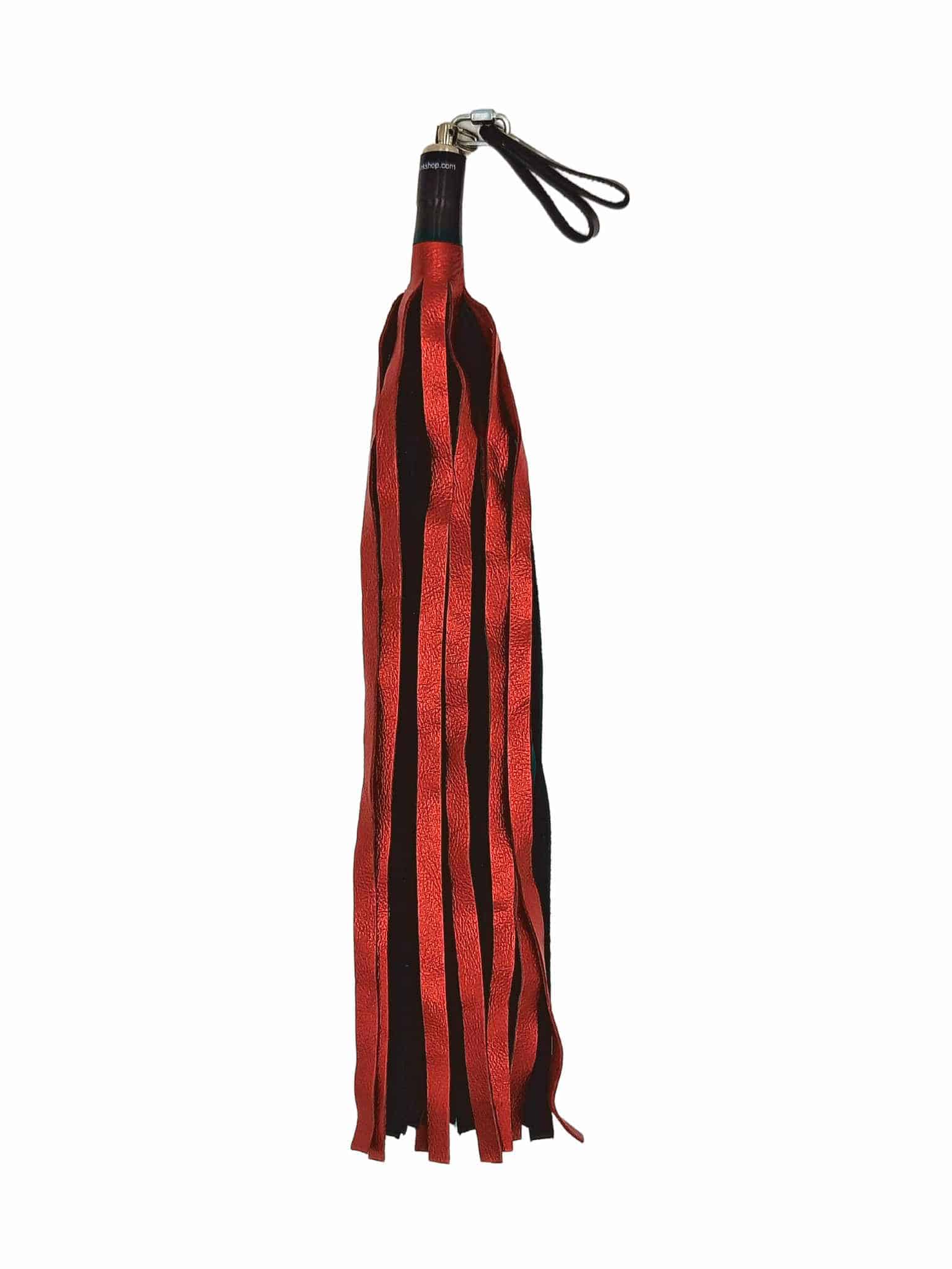 Metallic Leather Floggers, w/Fingerloops (Available in multiple colors) - Image 2