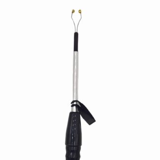 Brass forked devils horn accessory attached to a Violet Wand