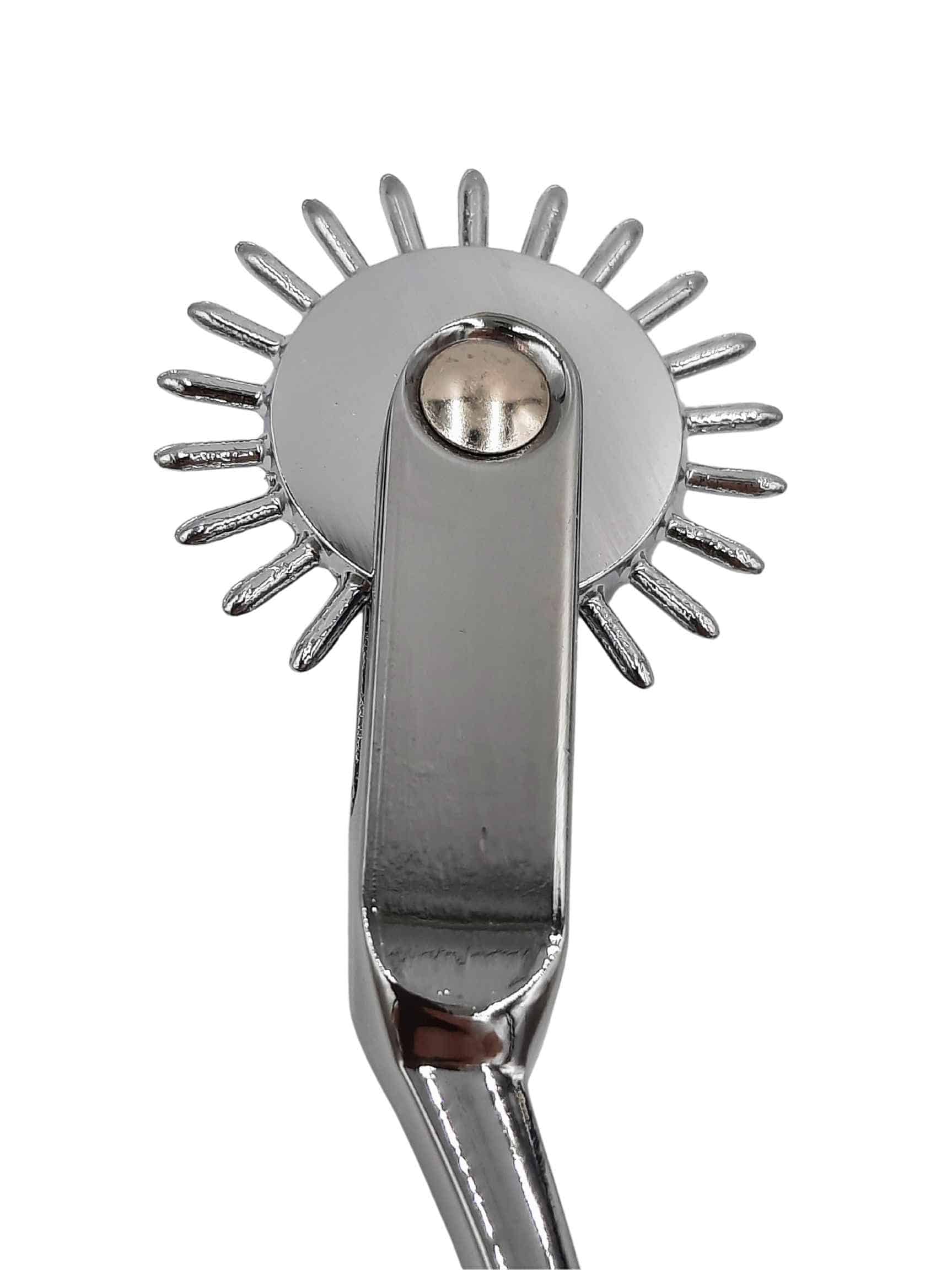 Closeup of a wartenberg wheel, looks similar to a spur.